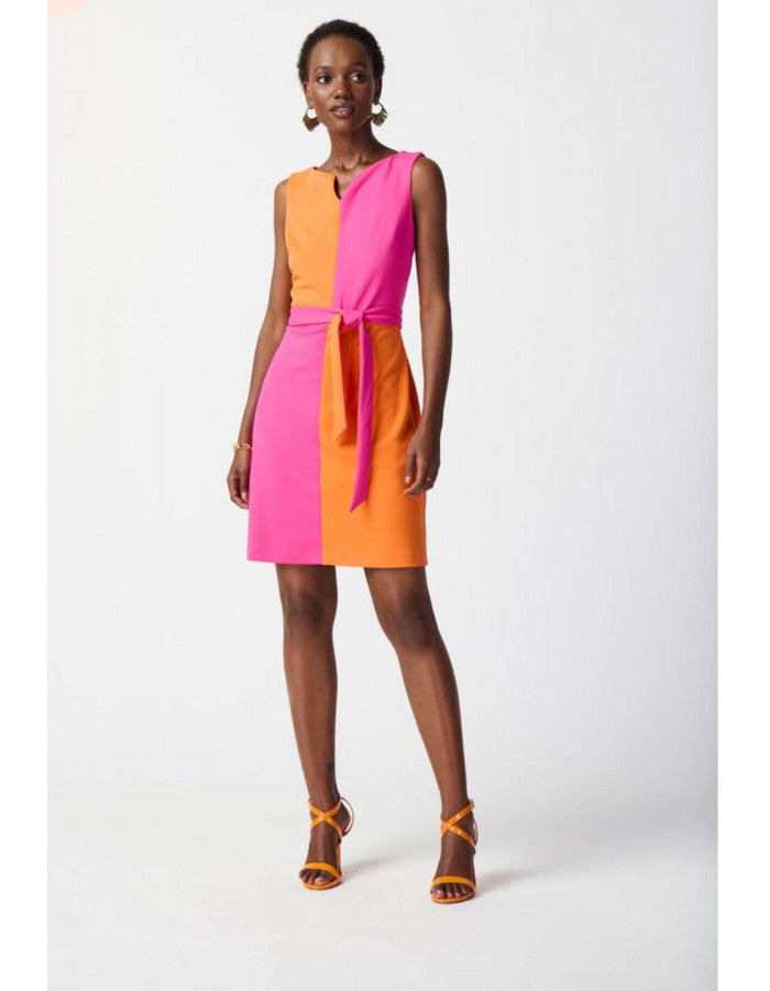 Pink/Madarin Color Block Dress - Southern Muse Boutique