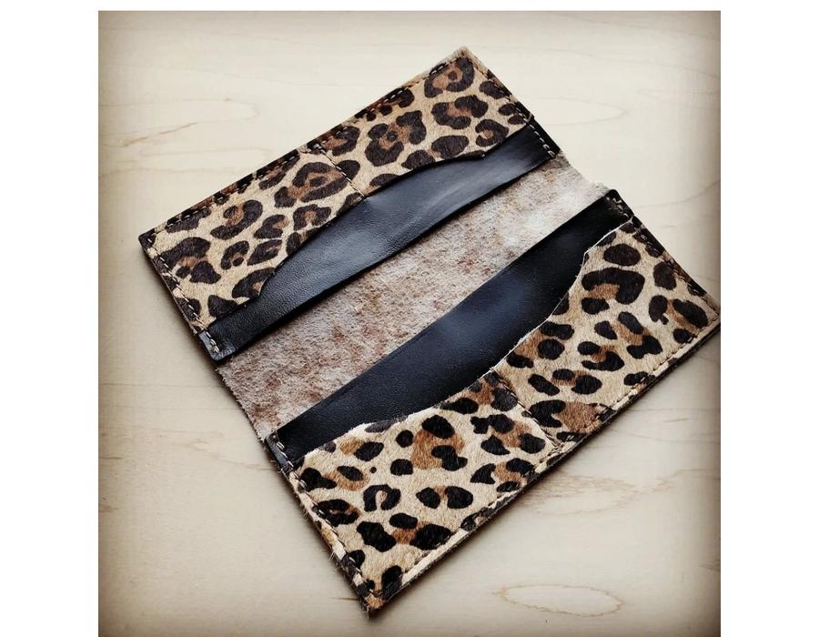 Leather Hide Leopard Wallet - Southern Muse Boutique