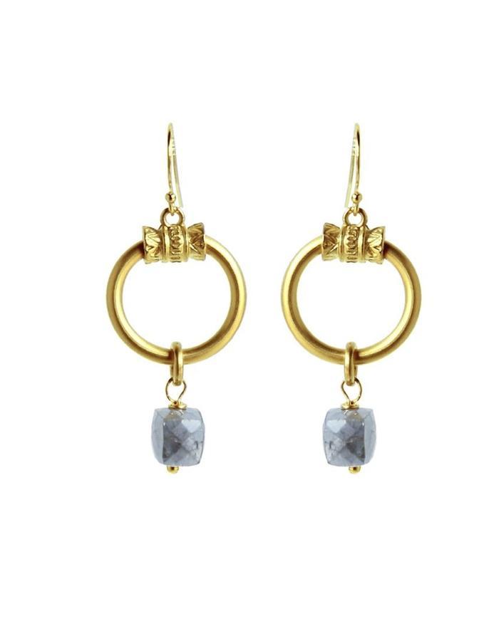 Stephanie Earring w Labradorite Cube - Southern Muse Boutique