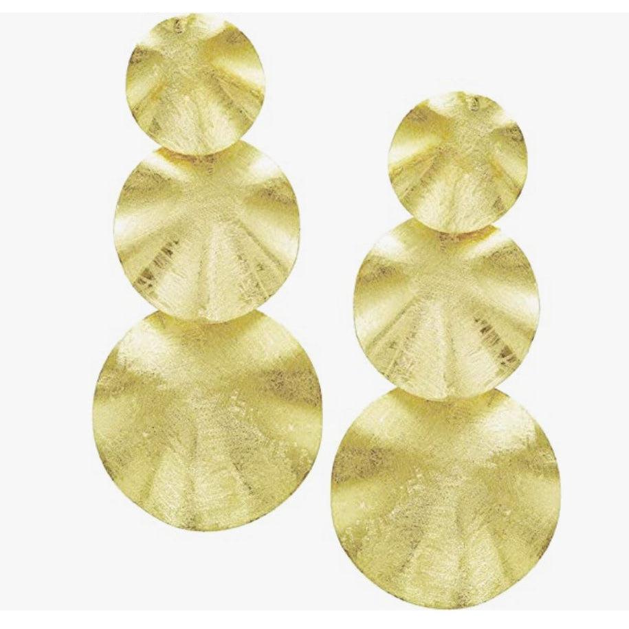 Tri Circle Flat Brushed Earring - Southern Muse Boutique
