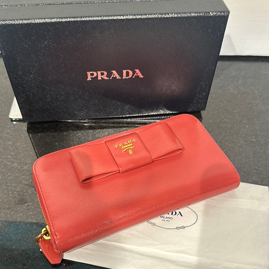 Prada Zip Wallet With Bow