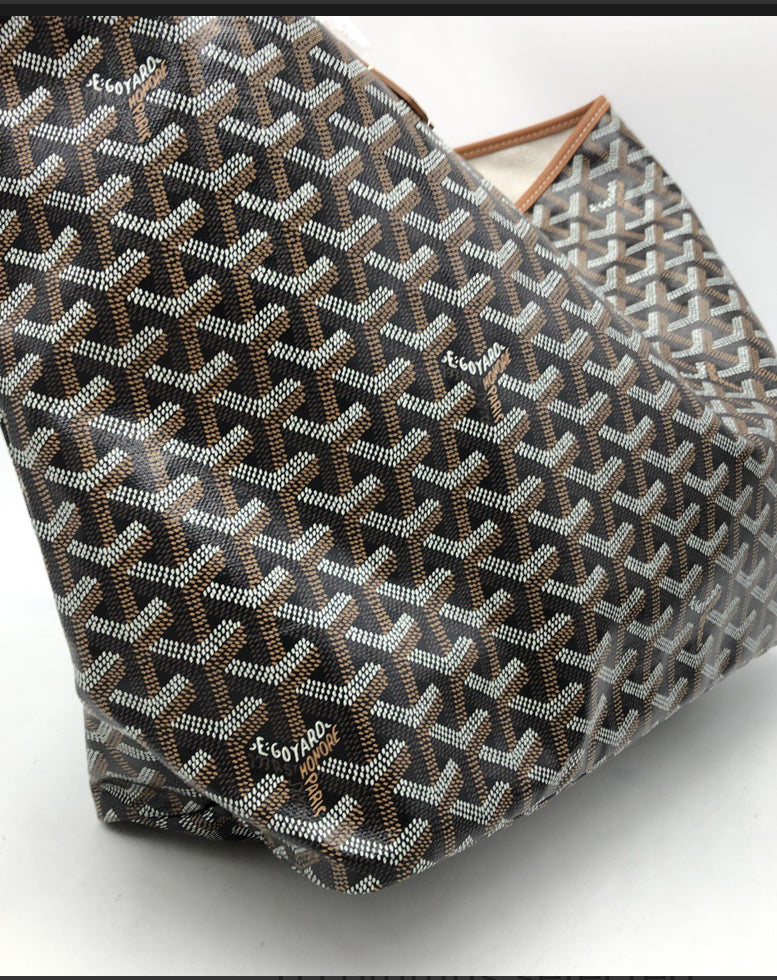 Goyard St Louis PM Black/Tan Tote