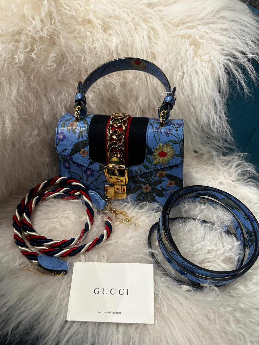 Gucci Calfskin Sylvie Shoulder Bag