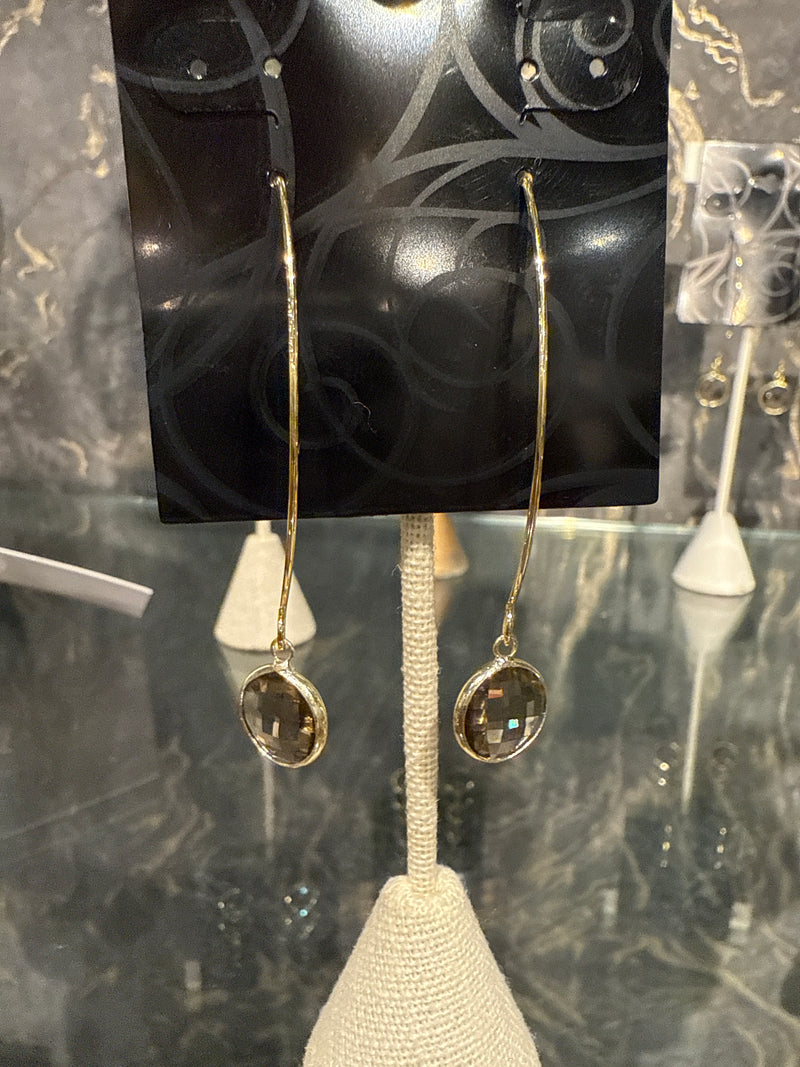 Smokey Crystal Earring