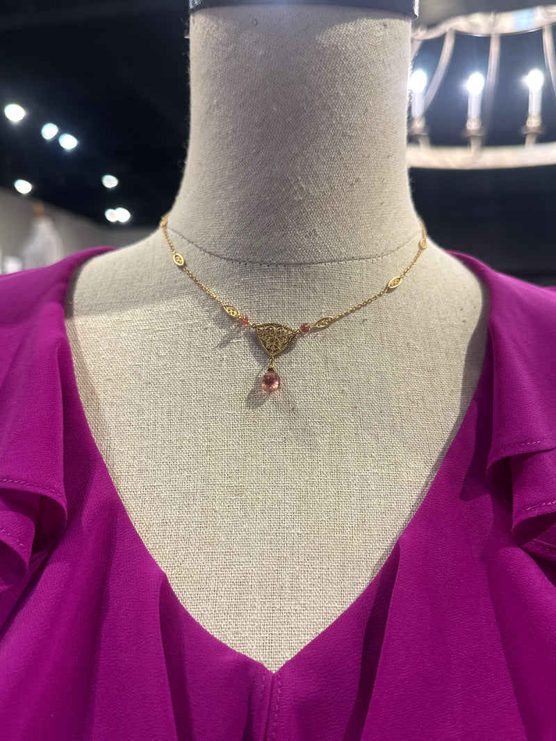 Pink Tourmaline Necklace