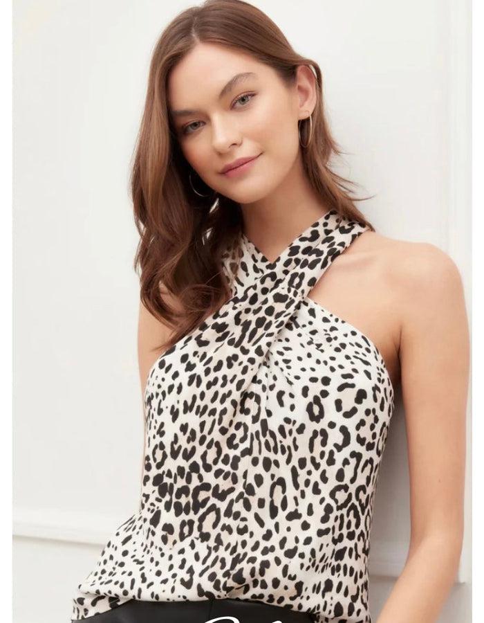 Cheetah Print Halter Top - Southern Muse Boutique