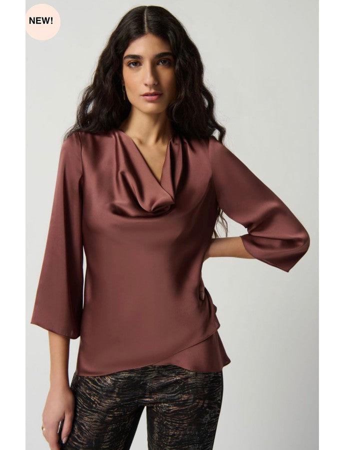 Drape Neck Blouse - Southern Muse Boutique