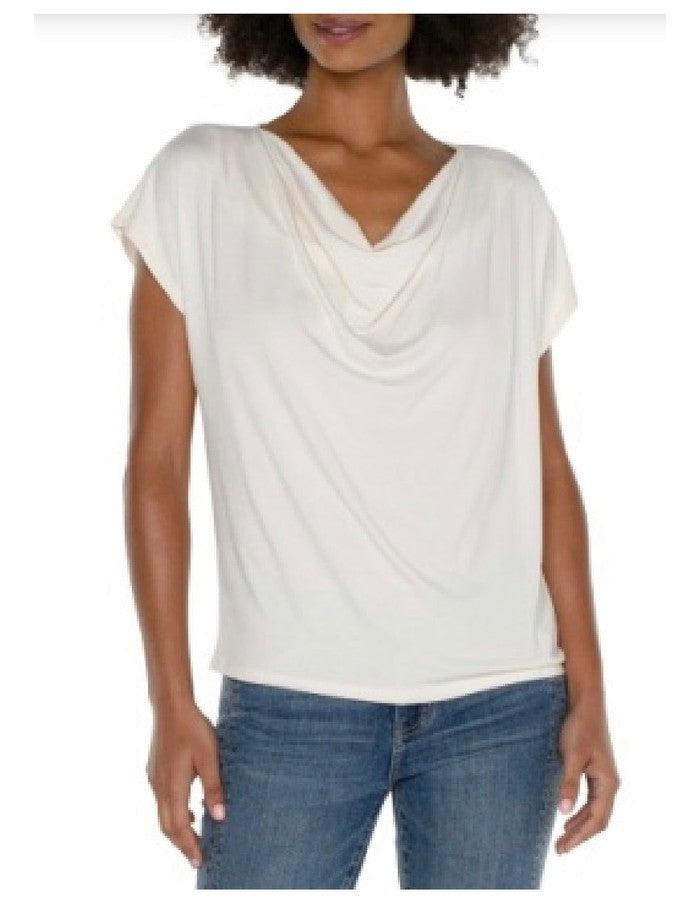 Draped Cowl Neck Top - Southern Muse Boutique