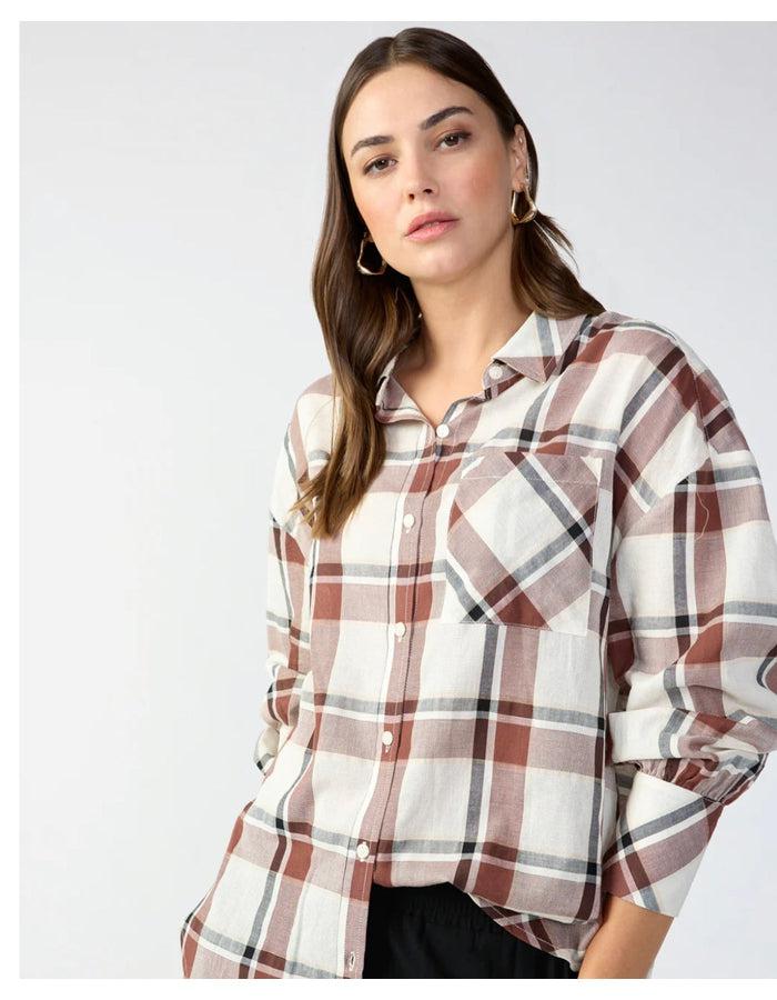 Dropped Shoulder Plaid Tunic - Southern Muse Boutique