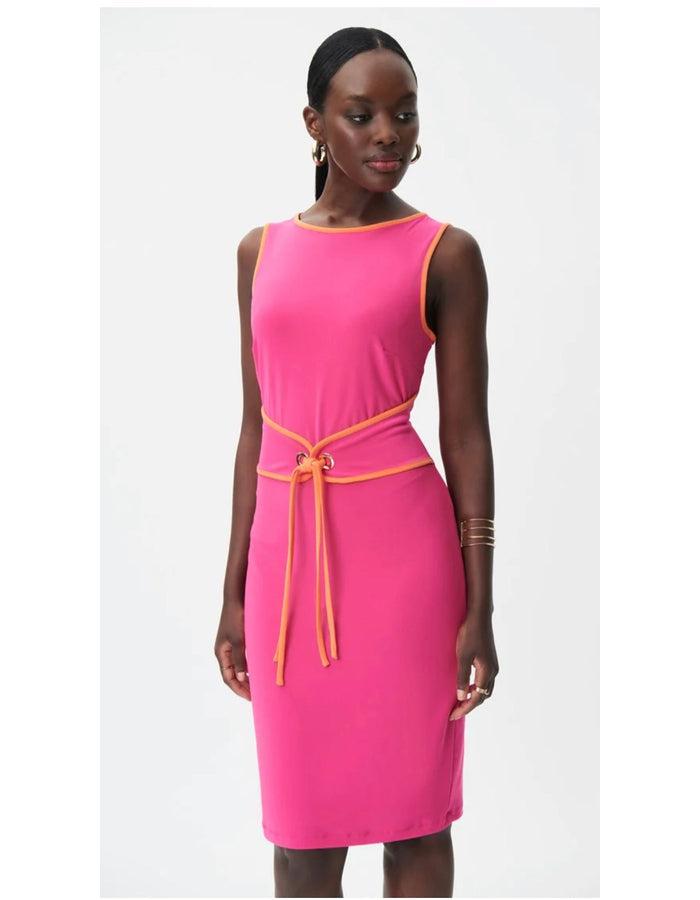 Front Tie Pink/Orange Dress - Southern Muse Boutique