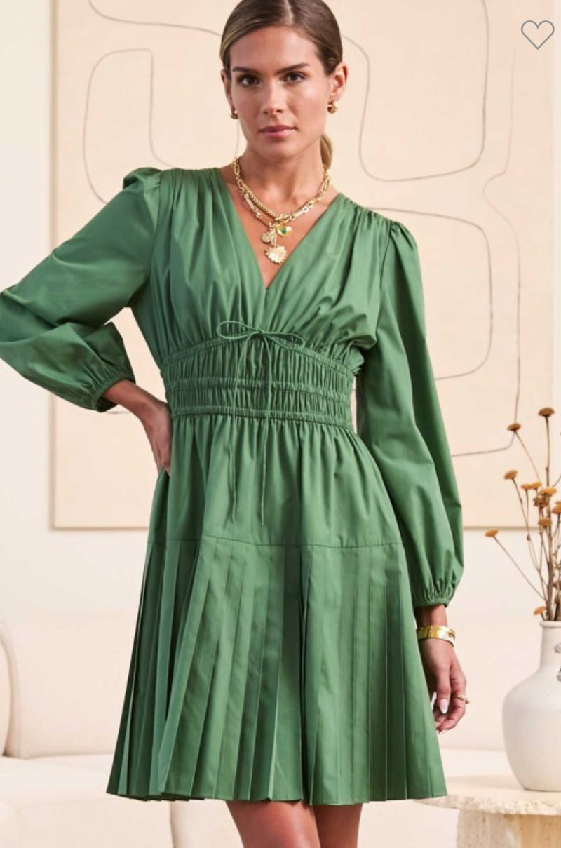 Pleated Mini Dress