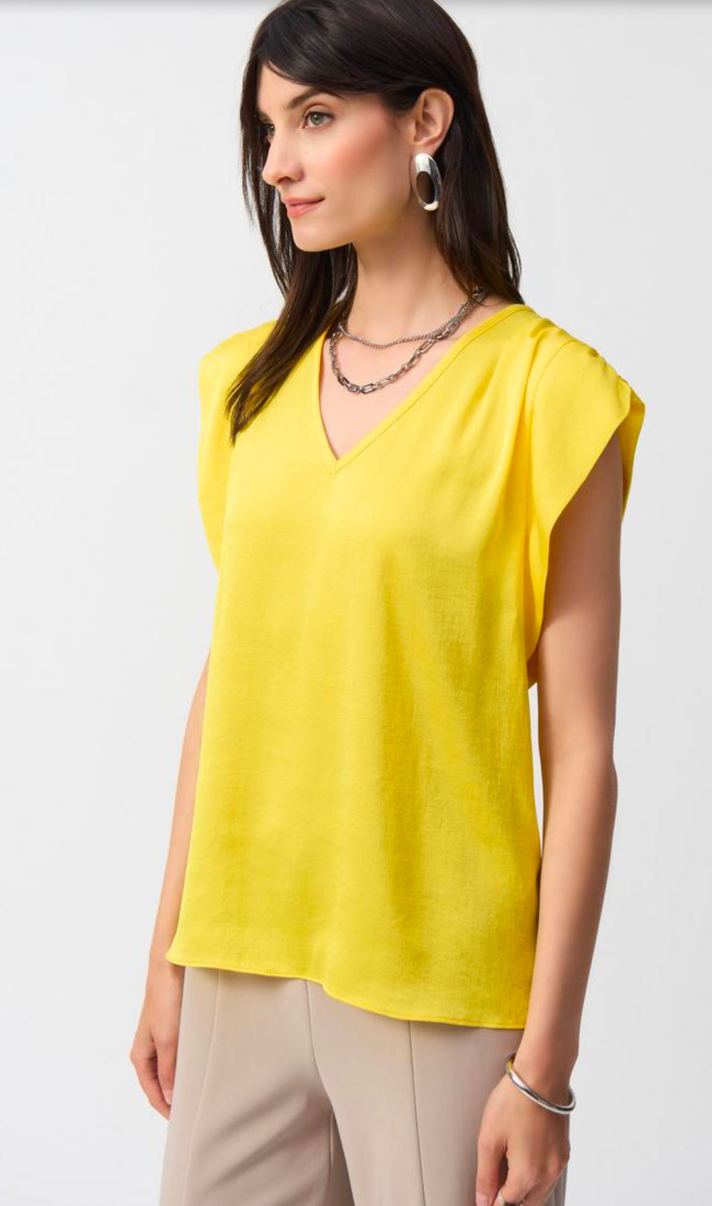 V Neck Satin Top