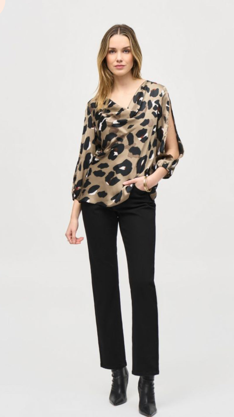 Animal Print Cowl Top