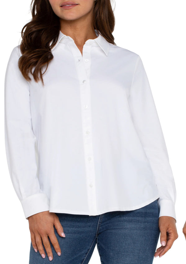 Button Front Knit Blouse