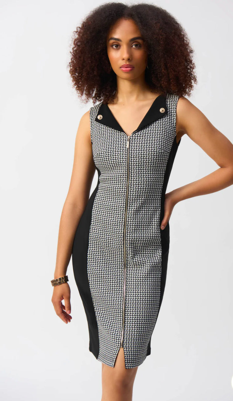 Zip Front Panel Dress