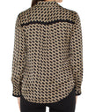 Long Sleeve Button Front Shirt (Abstract Print)