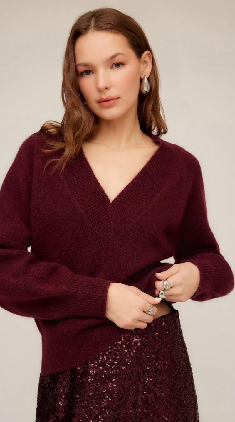 Heather V Neck Sweater