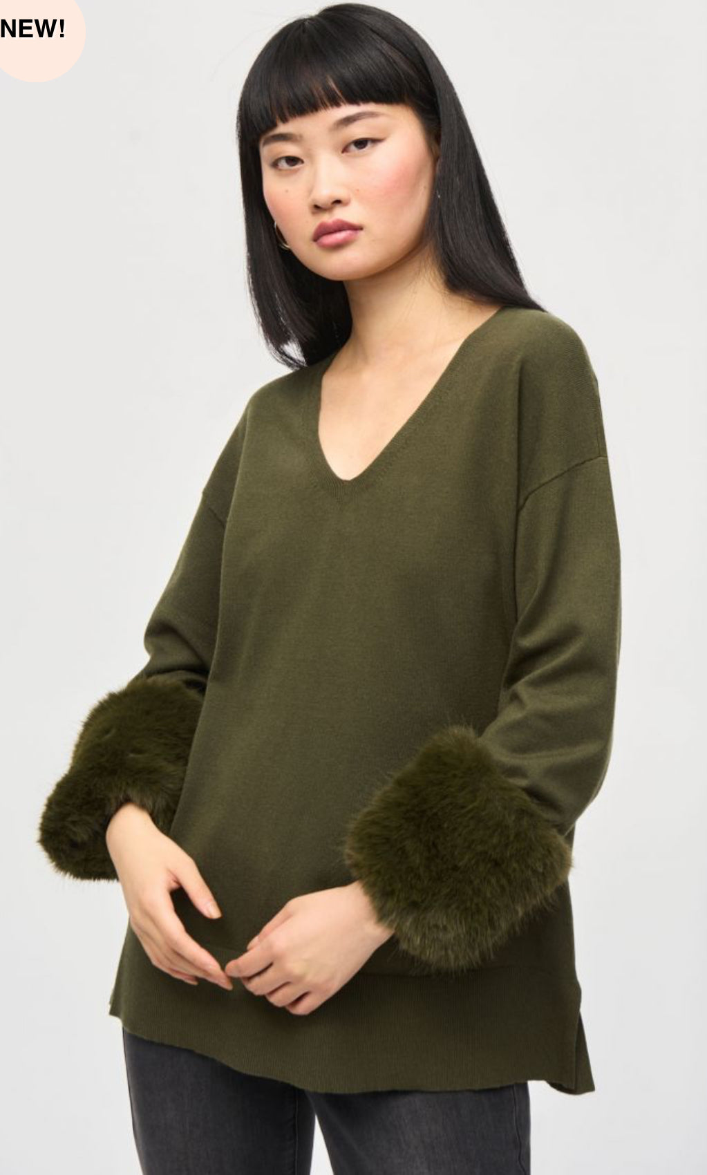 Tunic With Faux Fur Cuffs