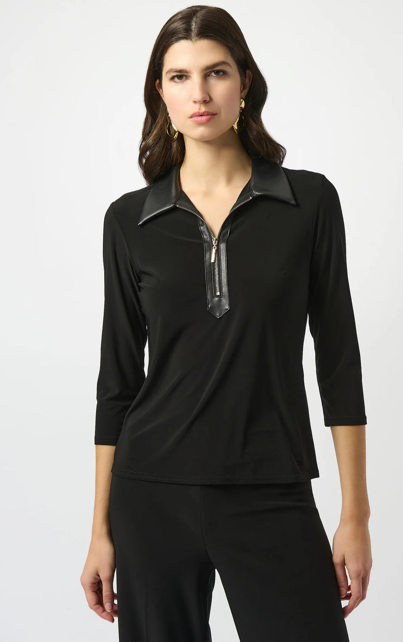 Top with Faux Leather