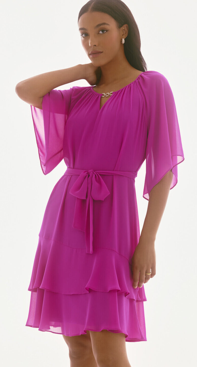 Fuchsia Flounce Dress