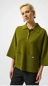 Boxy Sweater w Polo Collar