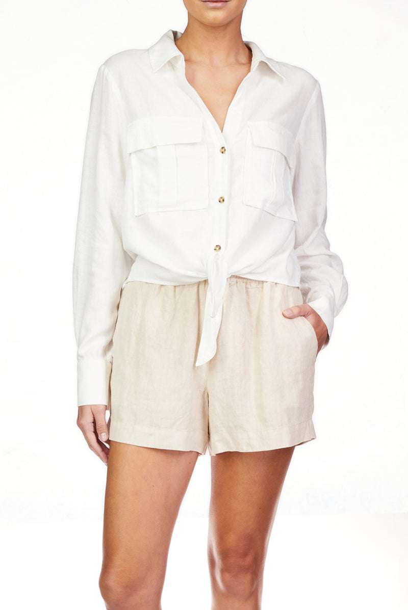 Utility Pocket Shirt White