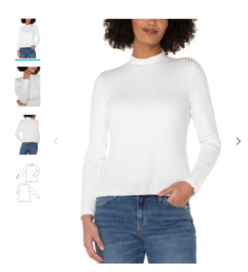 Ribbed Mock Neck Tee