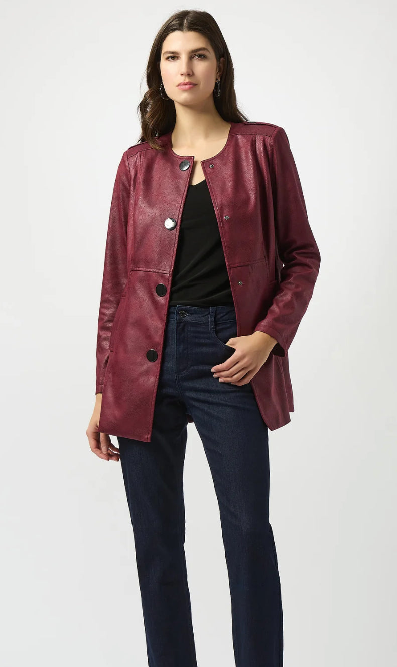 Leather Button Jacket