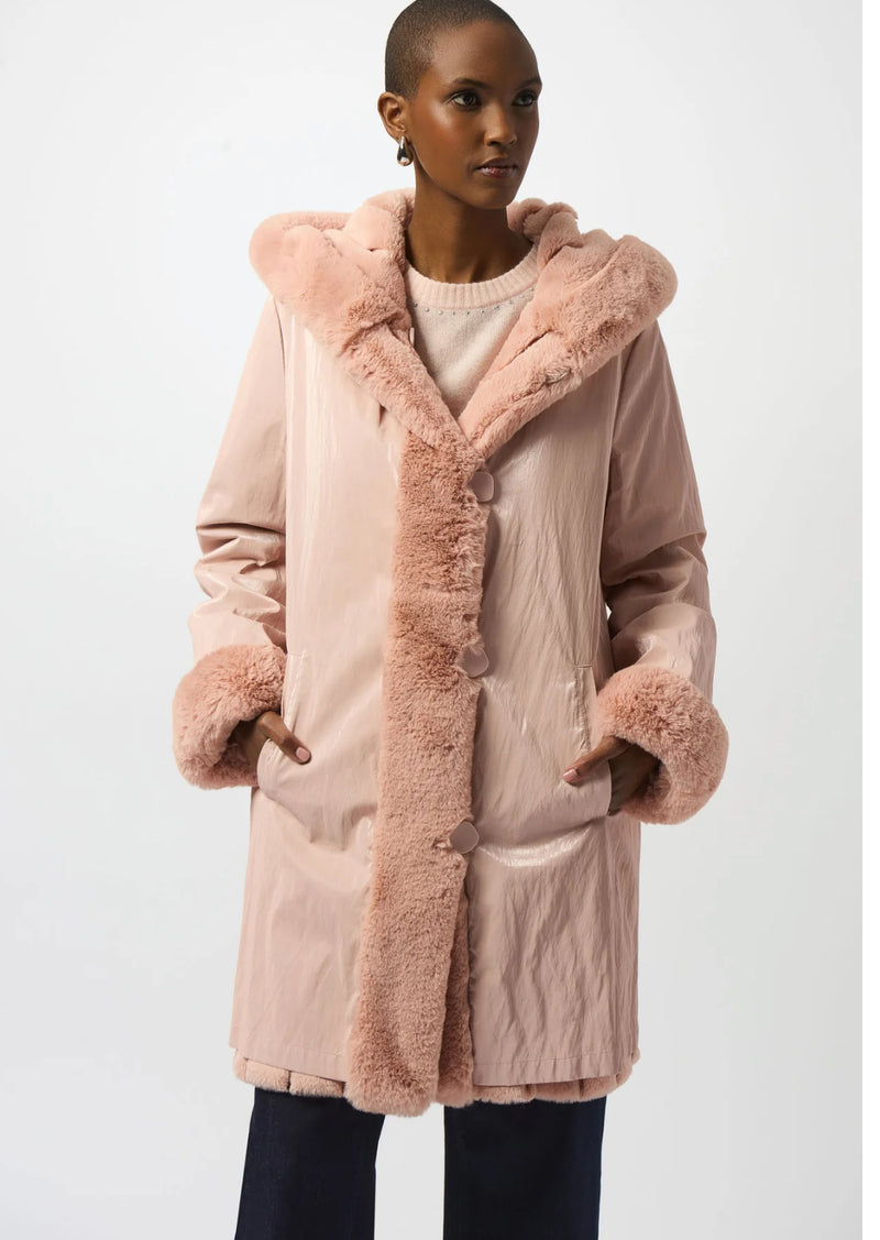 Faux Fur Hip Length Coat