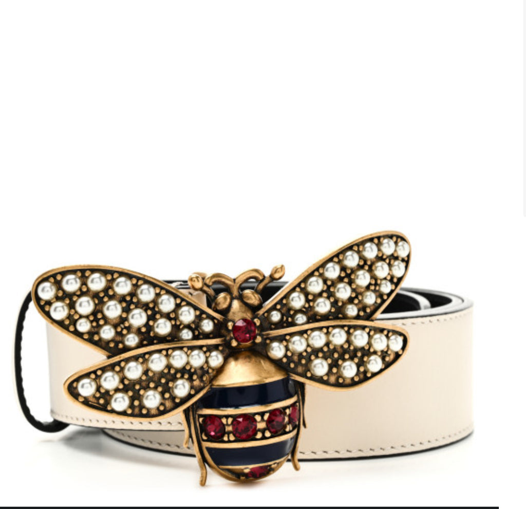 Gucci Margaret Bee Calfskin Belt