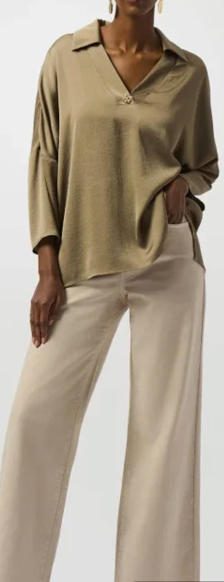 Hammered Satin Boxy Top