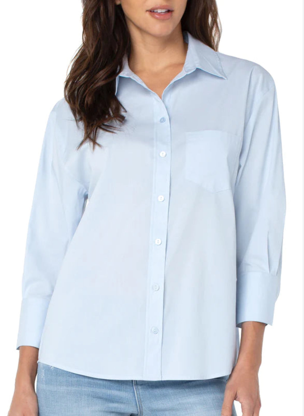 3/4 Sleeve Shirt with Pintucks