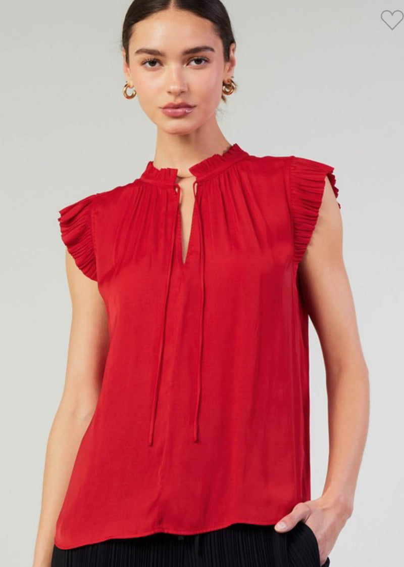 Pleated Sleeve Blouse