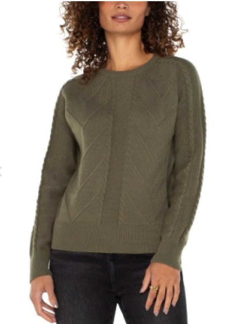 Olive Raglan Sweater