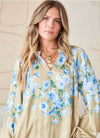 Floral LS Pleated Blouse