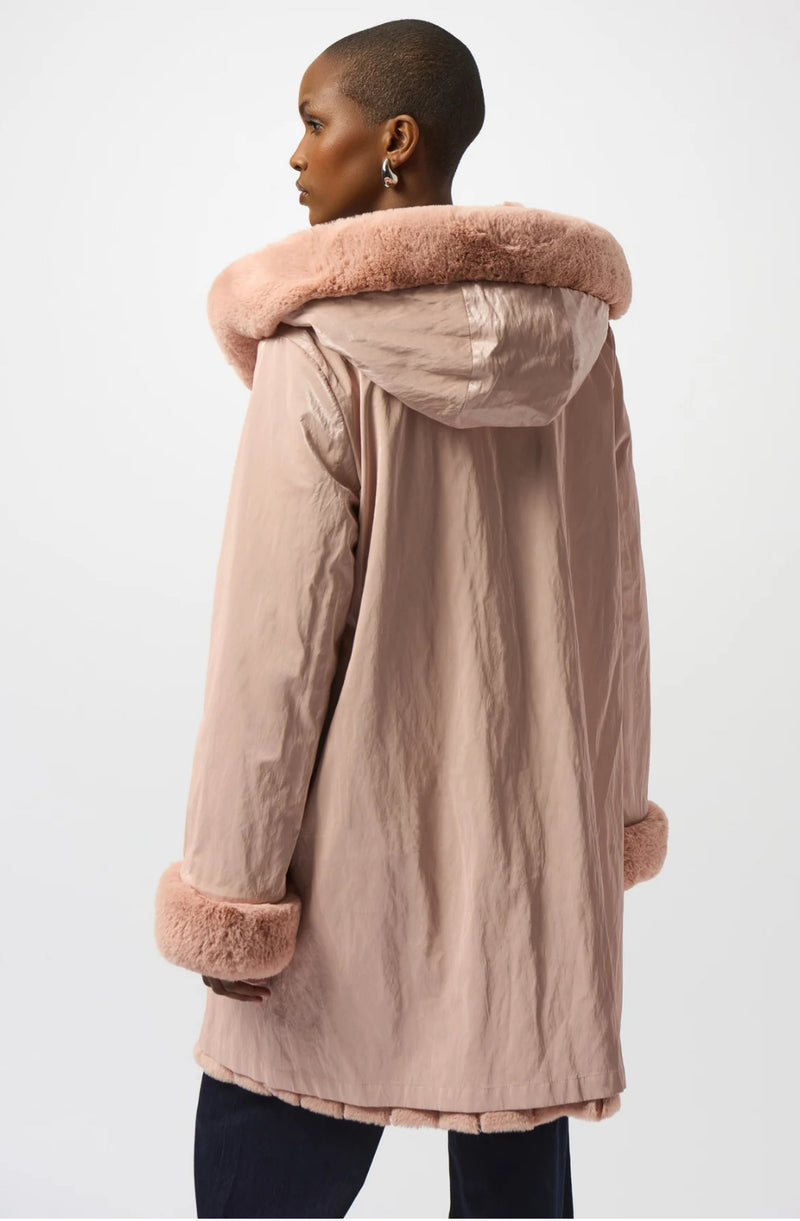 Faux Fur Hip Length Coat