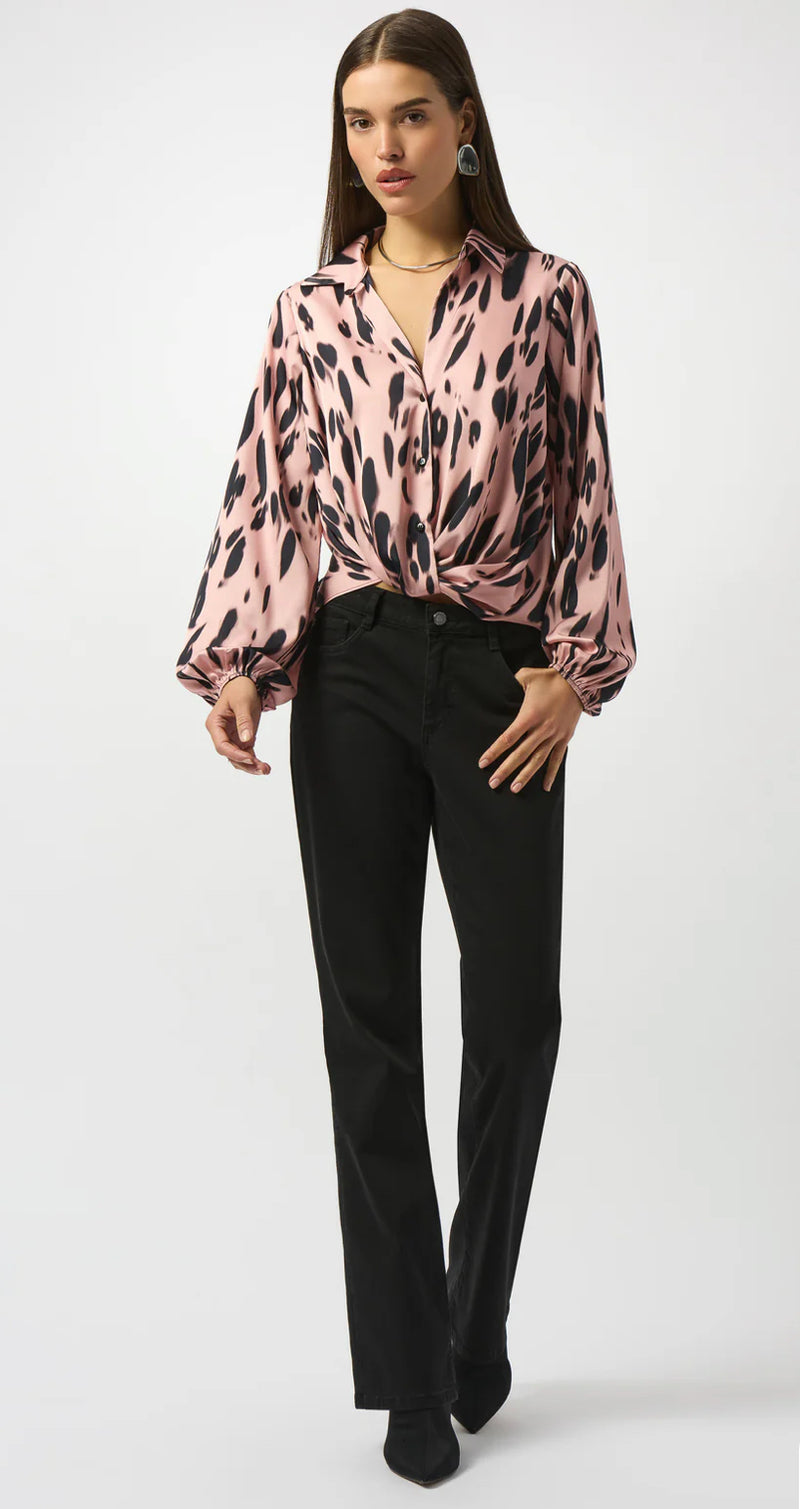 Pink Satin Drape Top