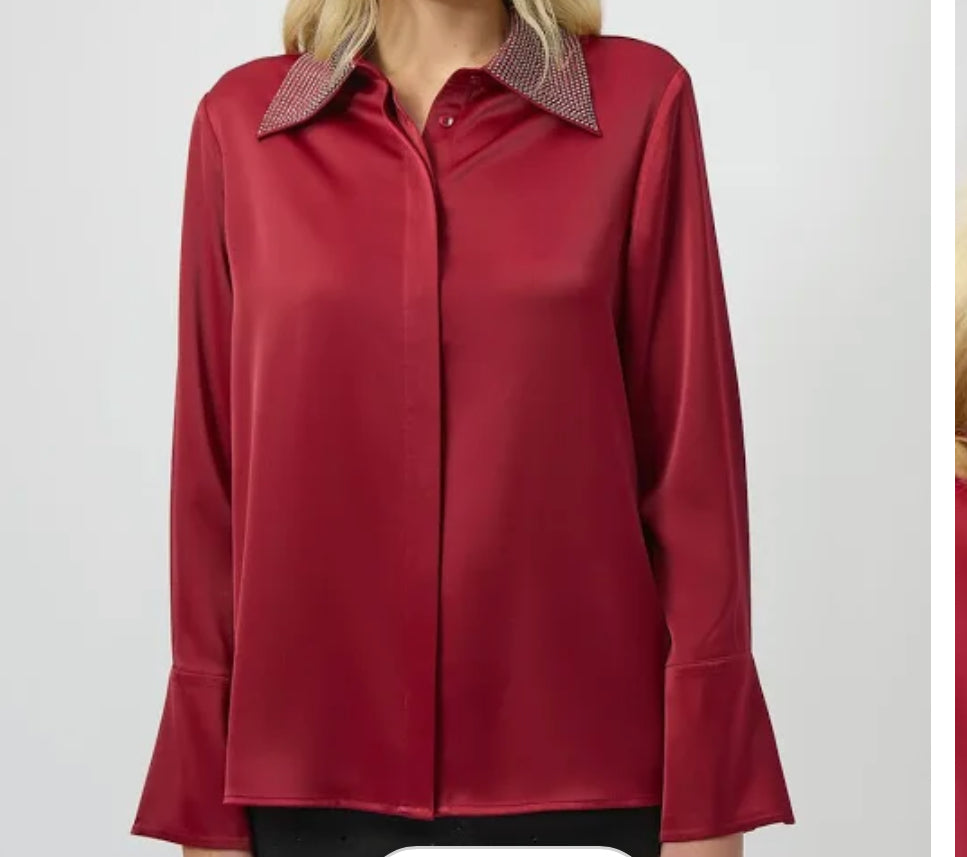 Blouse With  Crystal Collar