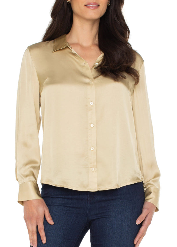 Long Sleeve Button Front Shirt (solid)