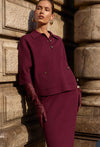 Boxy Sweater w Polo Collar