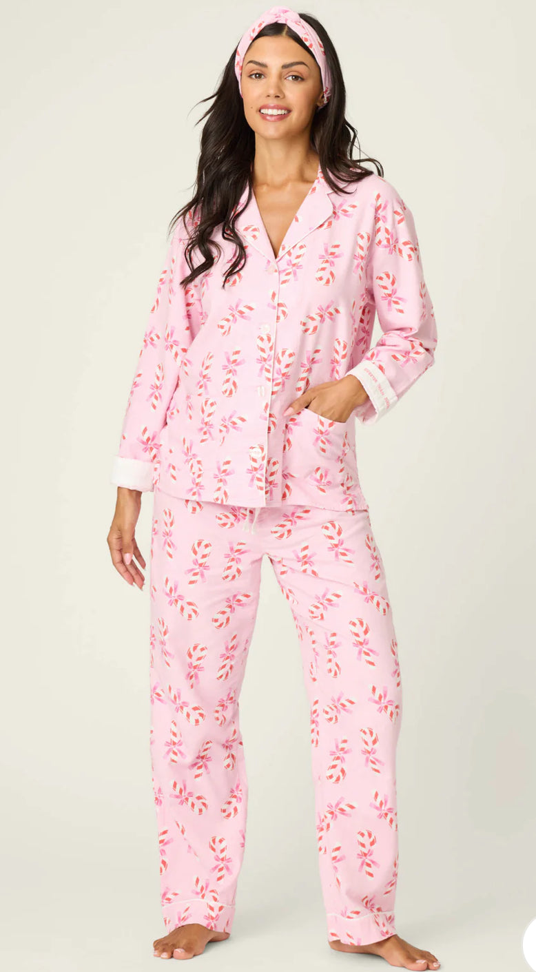 Candy Cane Print PJ Set