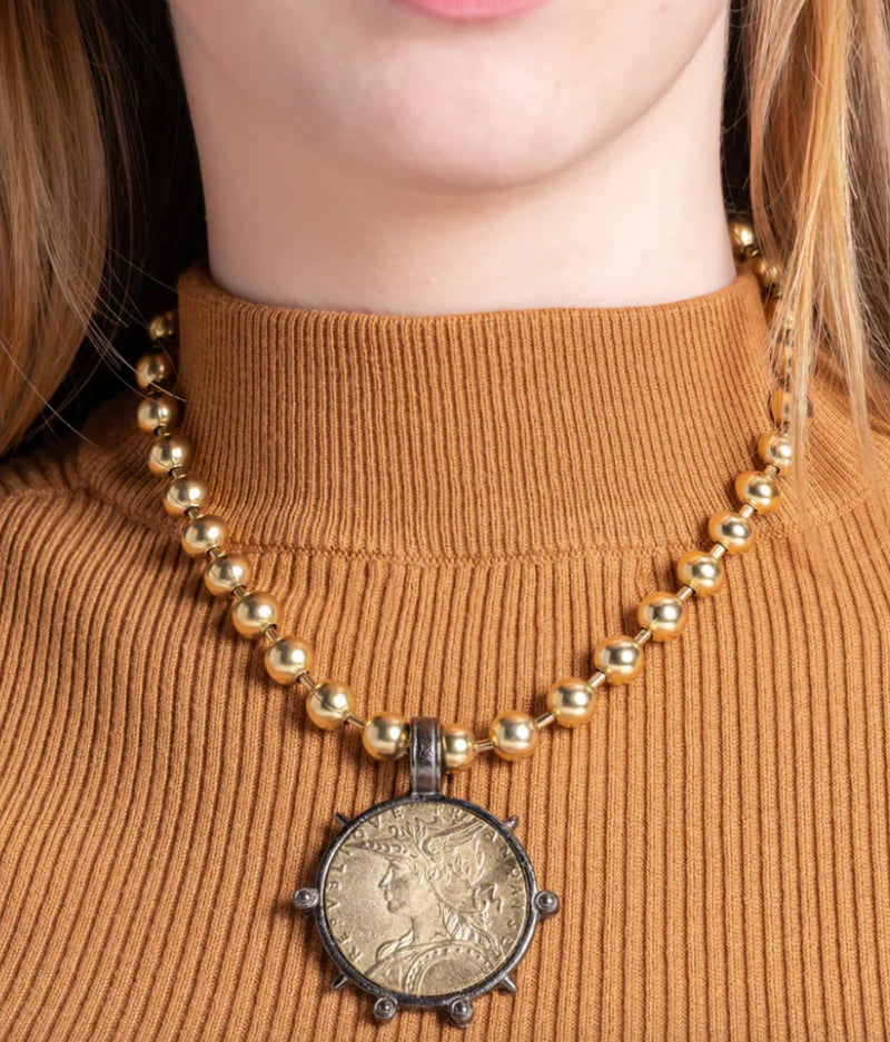 Coin Beaded Necklace