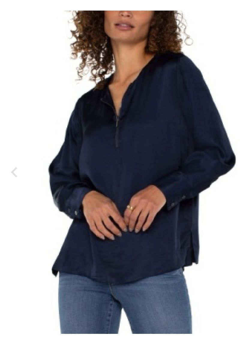 LS 3/4 Zip Blouse