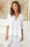 Linen Front Button Blouse