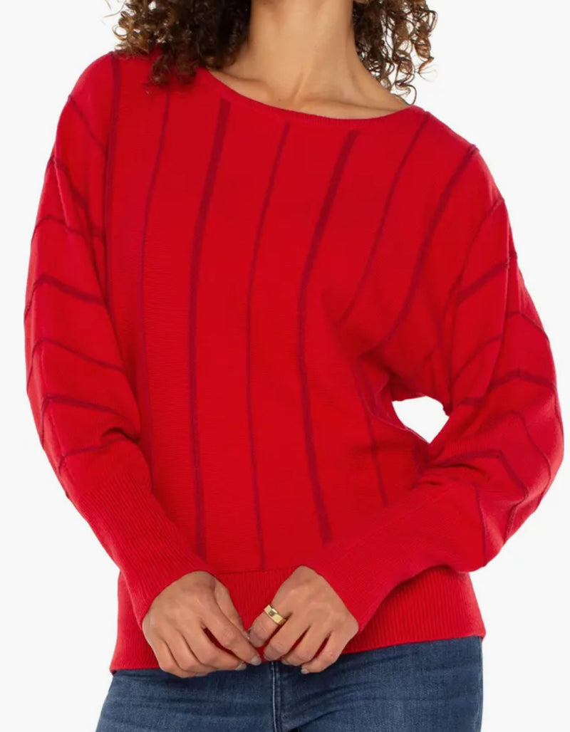 Red Dolman Sleeve Sweater