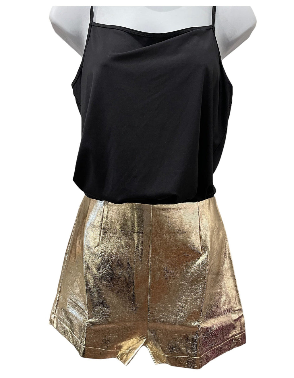 Gold Faux Leather Shorts - Southern Muse Boutique