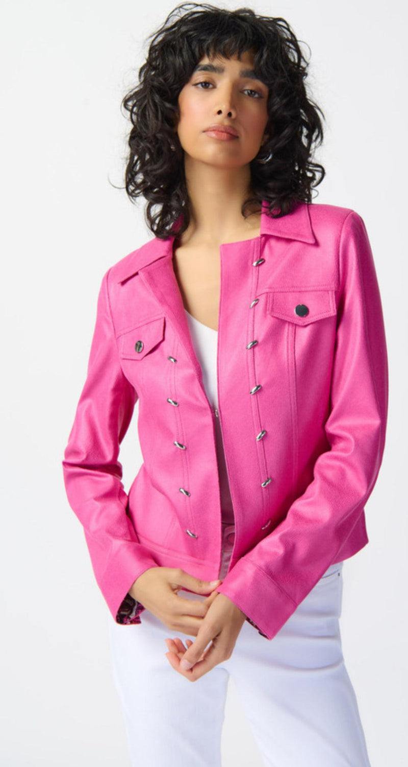 Hot Pink Moto With Silver Detail - Southern Muse Boutique