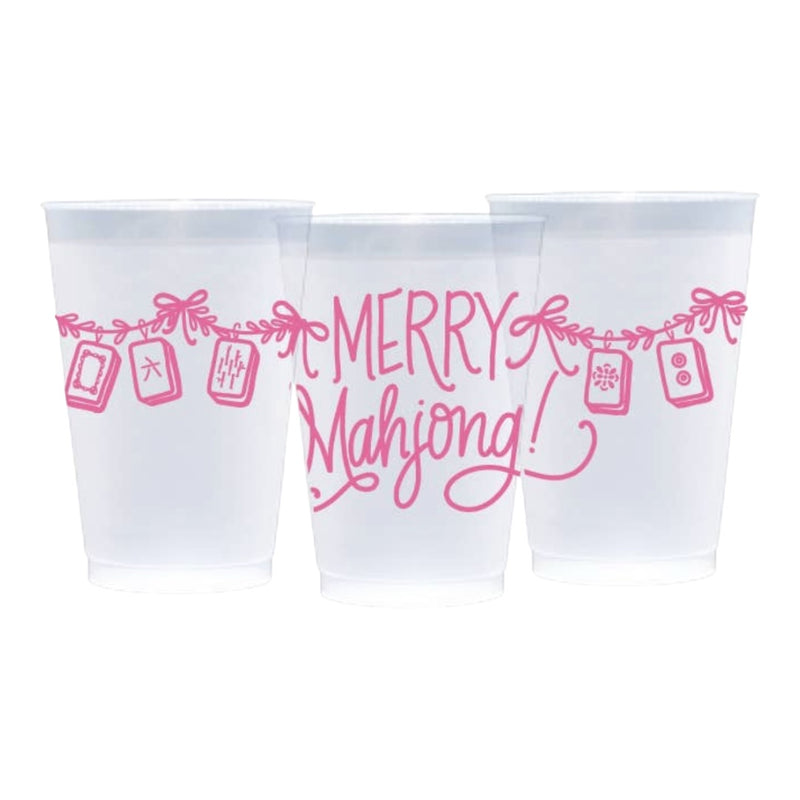 Frosted Merry Mahjong Cups