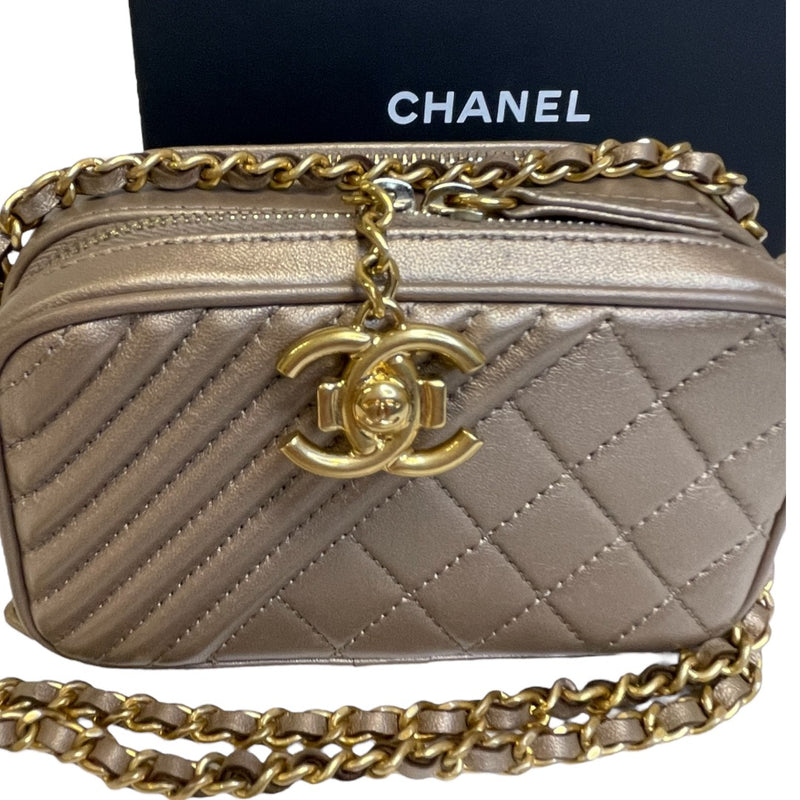 Chanel Gold/Bronze Camera Case