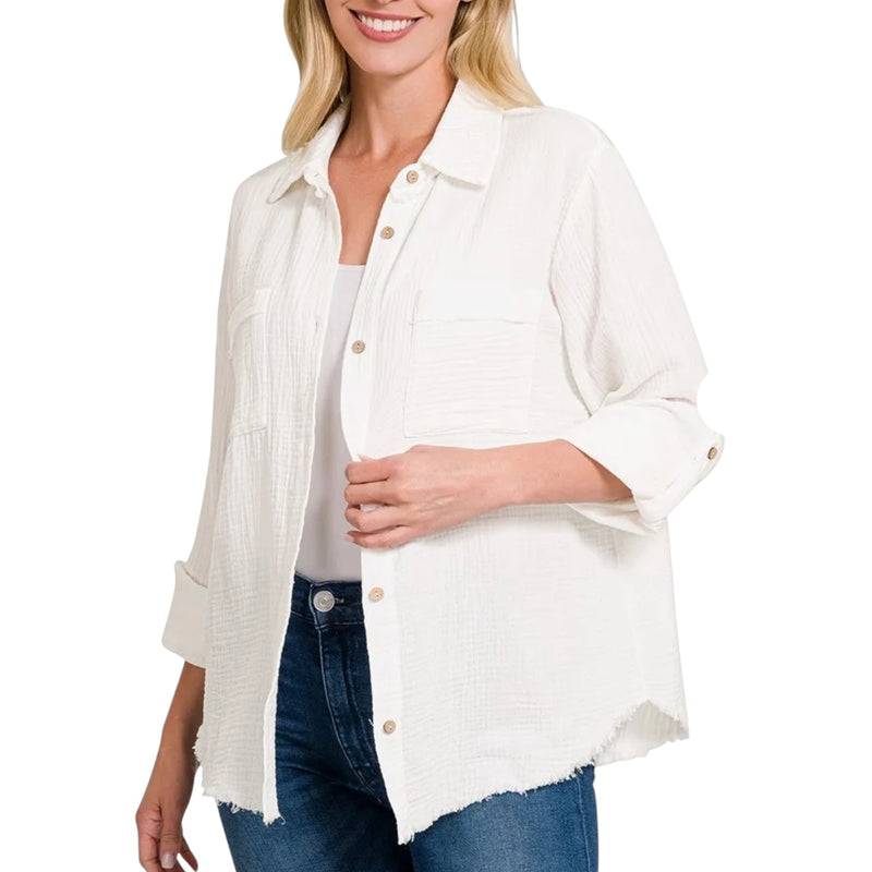 Gauze Button Down
